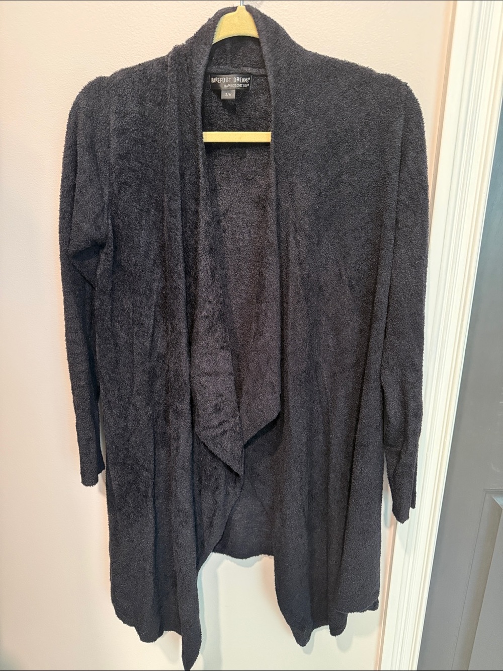 Barefoot Dreams Charcoal Draped Open-Front Cardigan